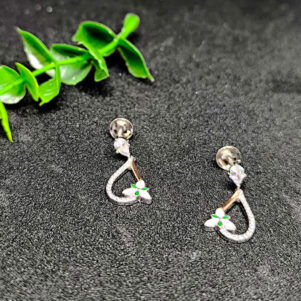 Floral Drop 925 Sterling Silver Earrings
