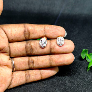 Oval Sparkle Stud Earrings