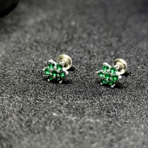 Green Aura Silver Blossoms
