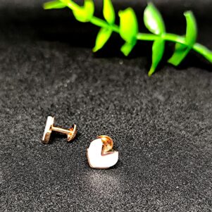 Geometric Heart Rosegold Earring