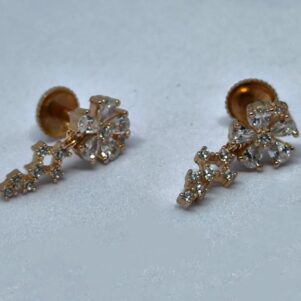 Elegant Floral Drop Earrings with South Screw Back