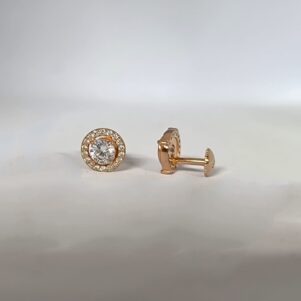 Elegant Halo Stud Screw-Back Stud Earrings