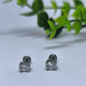 Classic Clear Stone Stud Earrings
