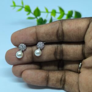 Luna Pearl Drops – 925 Silver Elegance with South Screw Back
