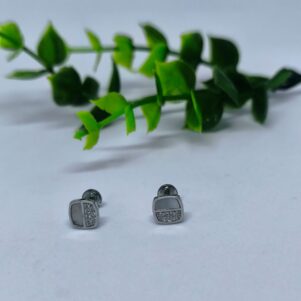Modern Silver Stud Earrings