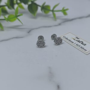 Hexagon Sparkle Stud Earrings