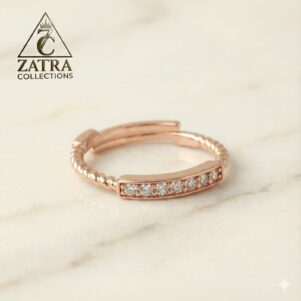 Twisted Elegance: Rosegold Ring by ZATRA COLLECTIONS