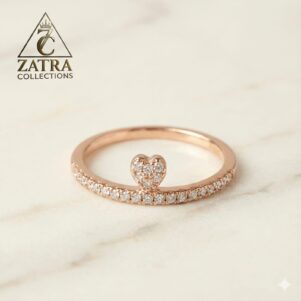 Rose Gold Pavé Heart Promise Ring