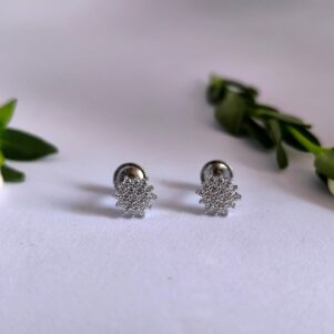 Snowflake Cluster Silver Studs